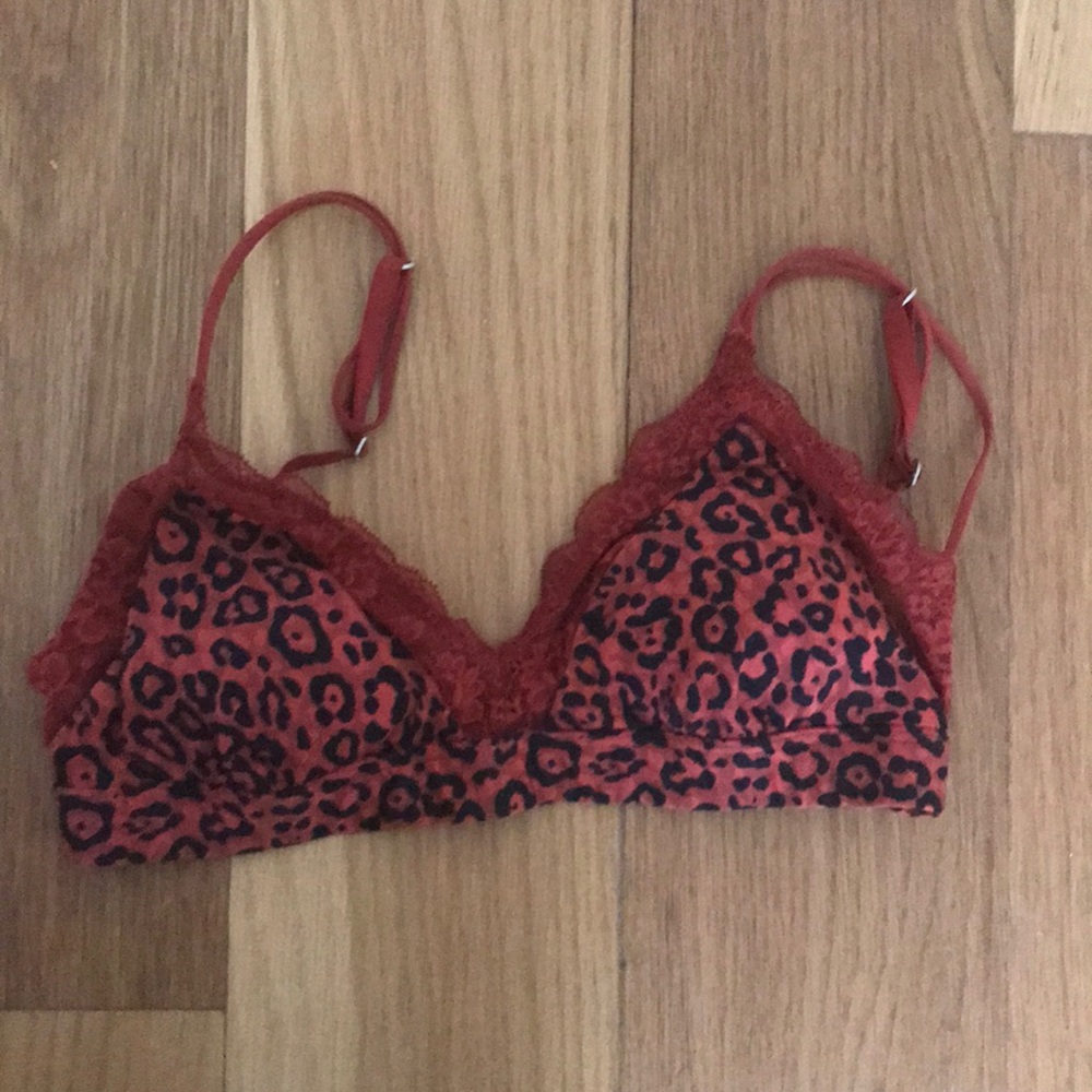 Red leopard print bralette